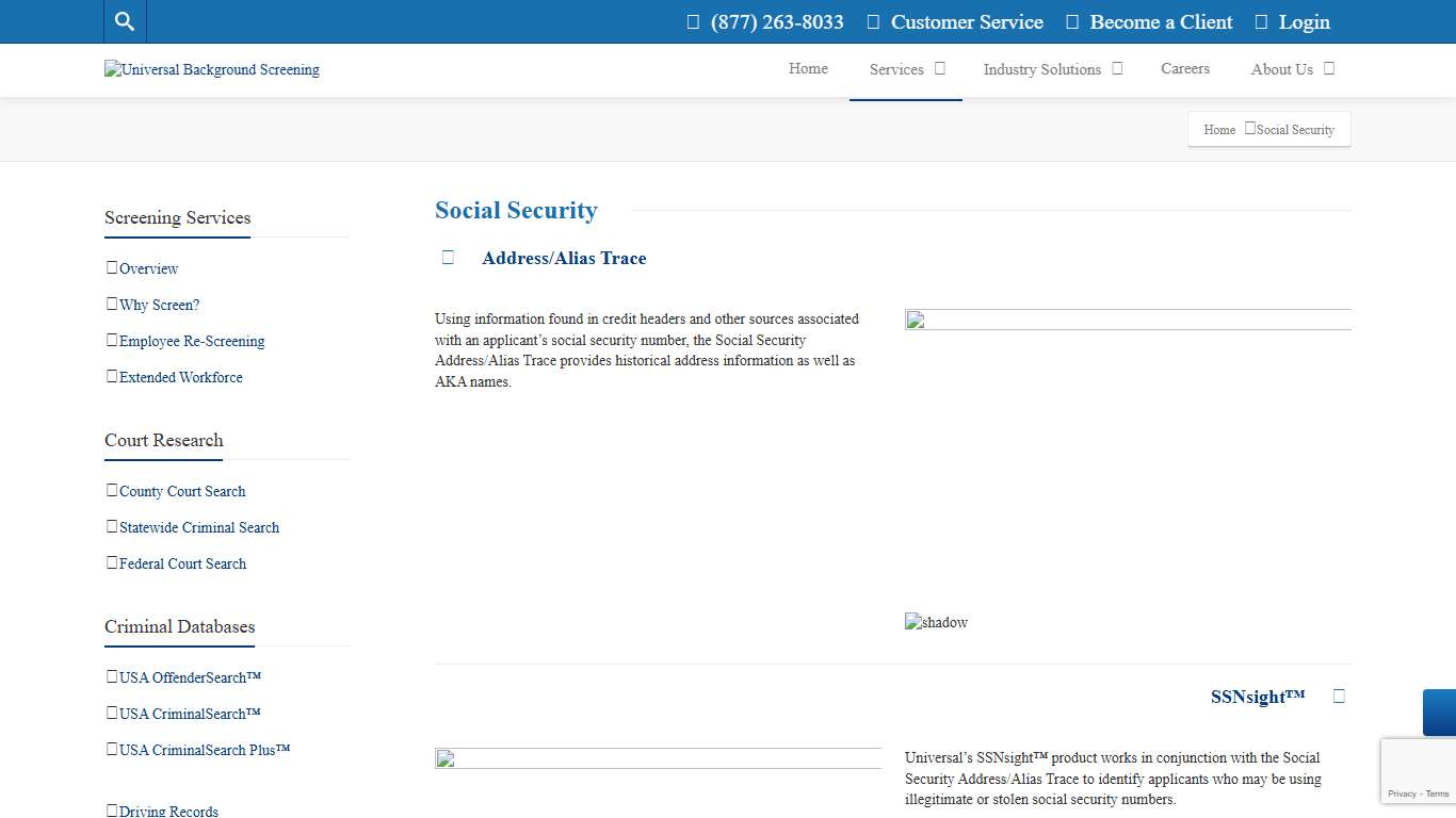 Social Security - Universal Background Screening